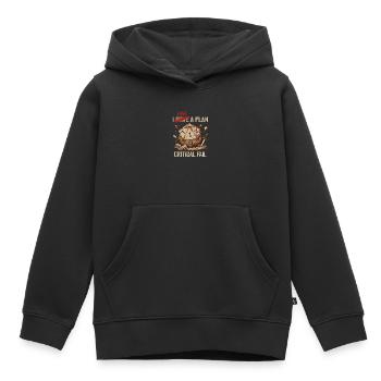 Échec critique – J’avais un plan cube - Sweat Premium à capuche enfant bio - noir - Devant - AI Model Kid Male (0cm)