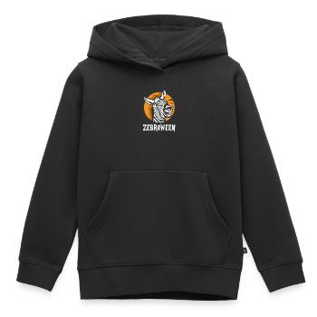 Safari Afrique Faune du Serengeti Zèbre d’Halloween - Sweat Premium à capuche enfant bio - noir - Devant - AI Model Kid Male (0cm)