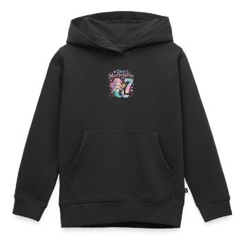 Cette sirène a 7 ans de filles - Sweat Premium à capuche enfant bio - noir - Devant - AI Model Kid Male (0cm)