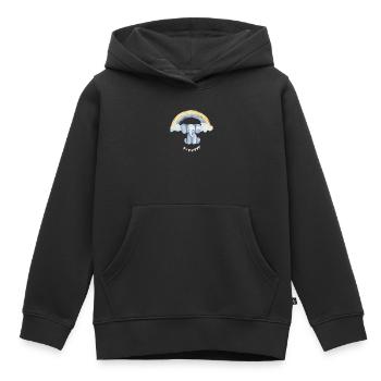 Aquarell Elefant unterm Regenbogen für Kinder - Kinder Premium Organic Hoodie - Schwarz - Vorne - AI Model Kid Male (0cm)