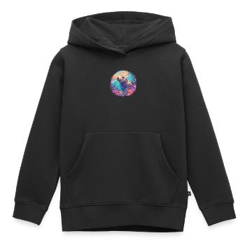 Lions de mer Lion de mer - Sweat Premium à capuche enfant bio - noir - Devant - AI Model Kid Male (0cm)