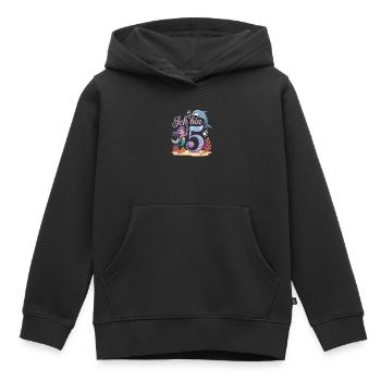 Je suis 5e anniversaire de la fille des 5 sirènes - Sweat Premium à capuche enfant bio - noir - Devant - AI Model Kid Male (0cm)