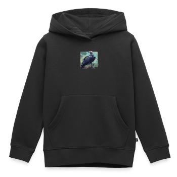Vautour - Sweat Premium à capuche enfant bio - noir - Devant - AI Model Kid Male (0cm)