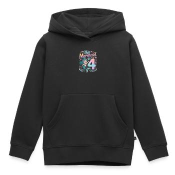 Meerjungfrau 4. Geburtstag 4 Jahre - Kinder Premium Organic Hoodie - Schwarz - Vorne - AI Model Kid Male (0cm)
