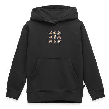 Lustiger Mops Joggen Marathon Laeufer - Kinder Premium Organic Hoodie - Schwarz - Vorne - AI Model Kid Male (0cm)