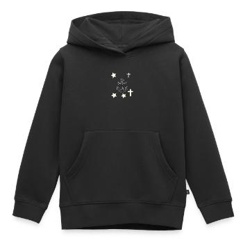 Ancres, étoiles et croix - Sweat Premium à capuche enfant bio - noir - Devant - AI Model Kid Male (0cm)