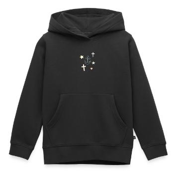 Motif d’étoile d’étoile de rêve en ancre - Sweat Premium à capuche enfant bio - noir - Devant - AI Model Kid Male (0cm)