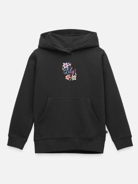 Lily Aquarellblüten - Kinder Premium Organic Hoodie - Schwarz