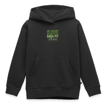 Mon cœur appartient à la fosse de Gaga - Sweat Premium à capuche enfant bio - noir - Devant - AI Model Kid Male (0cm)
