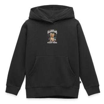 Yorkshire Terrier Yorkshire Race de chien Yorkshire - Sweat Premium à capuche enfant bio - noir - Devant - AI Model Kid Male (0cm)