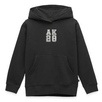AK28 - Sweat Premium à capuche enfant bio - noir - Devant - AI Model Kid Male (0cm)