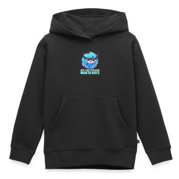 Raies Manta Raies - Sweat Premium à capuche enfant bio - noir - Devant - AI Model Kid Male (0cm)