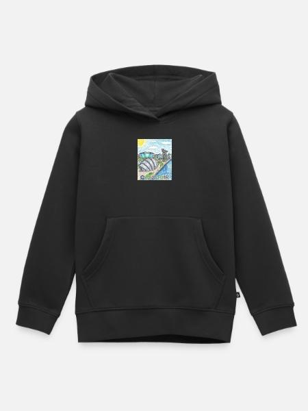 Glasgow Modern Skyline Wachsmalstift - Kinder Premium Organic Hoodie - Schwarz