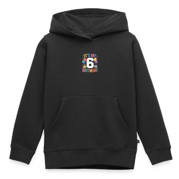 6e anniversaire - Sweat Premium à capuche enfant bio - noir - Devant - AI Model Kid Male (0cm)