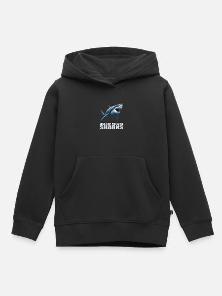 Haie Hai - Kinder Premium Organic Hoodie - Schwarz