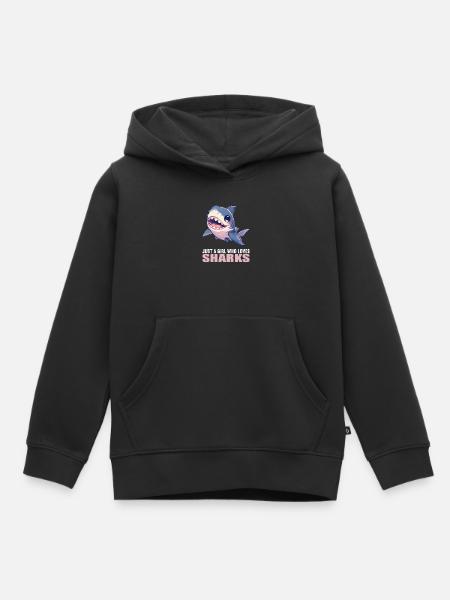 Haie Hai - Kinder Premium Organic Hoodie - Schwarz