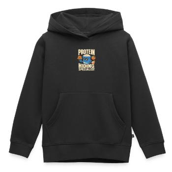 High-protein snack gift for foodies - Kids Premium Organic Hoodie - black - Front - AI Model Kid Male (0cm)