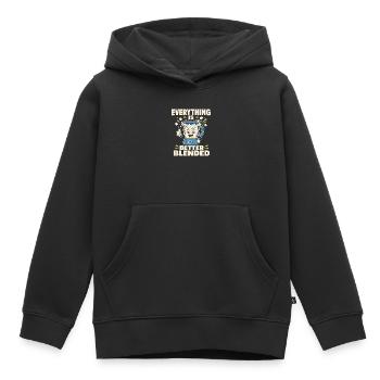 Cadeau de collation riche en protéines pour les amateurs de gastronomie - Sweat Premium à capuche enfant bio - noir - Devant - AI Model Kid Male (0cm)