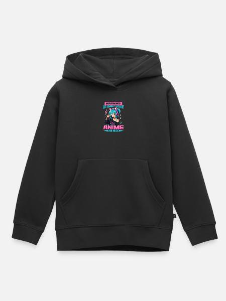 Anime and Music Chibi - Kinder Premium Organic Hoodie - Schwarz