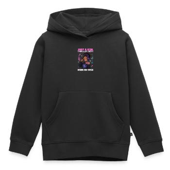 Anime and Music Chibi Black Girl - Kinder Premium Organic Hoodie - Schwarz - Vorne - AI Model Kid Male (0cm)