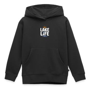 Lake Life Sonnenaufgangsabzeichen - Kinder Premium Organic Hoodie - Schwarz - Vorne - AI Model Kid Male (0cm)