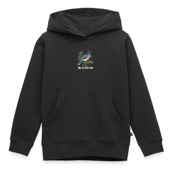 Blauhäher an meinem Futtersteller, Hinterhofvögel Vogelbeobachter - Kinder Premium Organic Hoodie - Schwarz - Vorne - AI Model Kid Male (0cm)