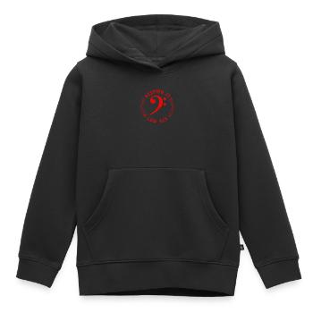 Bass Clef Red Keeping it Low Tone Musiker Geschenk - Kinder Premium Organic Hoodie - Schwarz - Vorne - AI Model Kid Male (0cm)