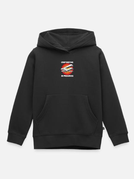 Crop Duster Flugzeug Pilot - Kinder Premium Organic Hoodie - Schwarz