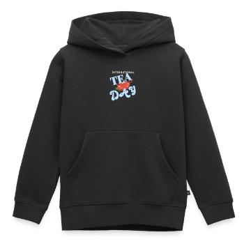 Internationaler Tag des Tees  - Kinder Premium Organic Hoodie - Schwarz - Vorne - AI Model Kid Male (0cm)