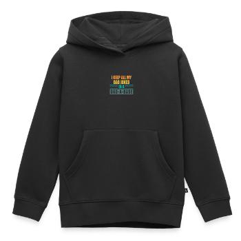 I Keep All My Dad Jokes In A Dad-A-Base Vintage - Sweat Premium à capuche enfant bio - noir - Devant - AI Model Kid Male (0cm)