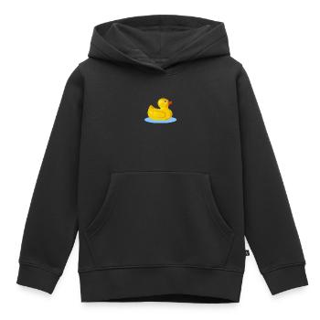 canard - Sweat Premium à capuche enfant bio - noir - Devant - AI Model Kid Male (0cm)