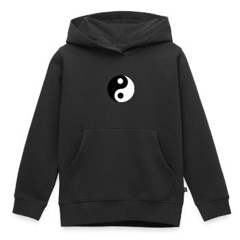 YIN YANG - Sweat Premium à capuche enfant bio - noir - Devant - AI Model Kid Male (0cm)