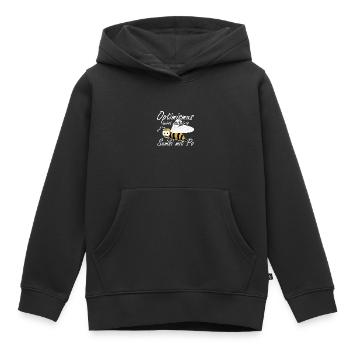 Optimismus heißt rückwärts Sumsi mit Po Biene - Kinder Premium Organic Hoodie - Schwarz - Vorne - AI Model Kid Male (0cm)