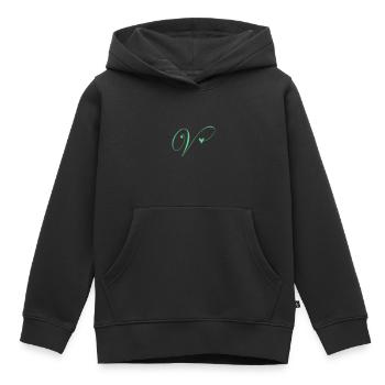Monogram V Heart Vine - Kids Premium Organic Hoodie - black - Front - AI Model Kid Male (0cm)