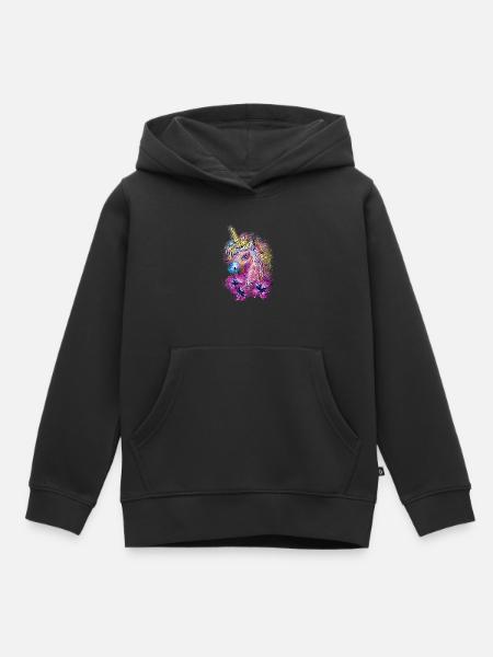 unicorno, cavallo, magia,unicorn, rainbow, fantasy - Hoodie Premium barn ekologisk - svart