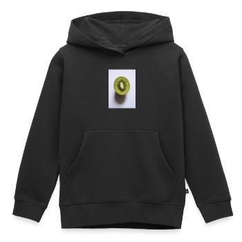 kiwi - Sweat Premium à capuche enfant bio - noir - Devant - AI Model Kid Male (0cm)