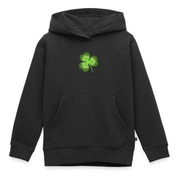 Kleeblatt - Kinder Premium Organic Hoodie - Schwarz - Vorne - AI Model Kid Male (0cm)