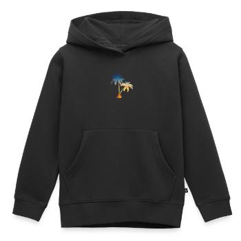 Summer palms - Sweat Premium à capuche enfant bio - noir - Devant - AI Model Kid Male (0cm)