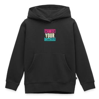 Choisissez le bonheur - Sweat Premium à capuche enfant bio - noir - Devant - AI Model Kid Male (0cm)