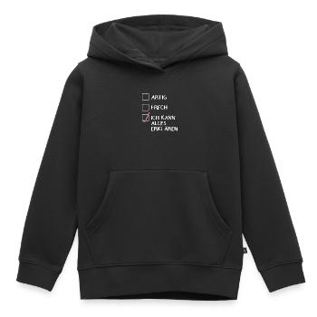 Frech Artig Kann alles erklären Weihnachten - Kinder Premium Organic Hoodie - Schwarz - Vorne - AI Model Kid Male (0cm)