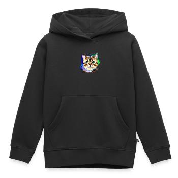Katzengesicht 3 - Kinder Premium Organic Hoodie - Schwarz - Vorne - AI Model Kid Male (0cm)