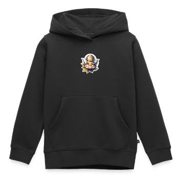 bébé Bouddha - meditation yoga relaxation - Sweat Premium à capuche enfant bio - noir - Devant - AI Model Kid Male (0cm)