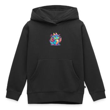 Farbenfroher Drache - Kinder Premium Organic Hoodie - Schwarz - Vorne - AI Model Kid Male (0cm)