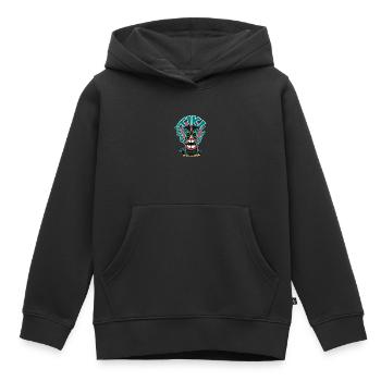 Tiki mask with a smoking mouth - Kids Premium Organic Hoodie - black - Front - AI Model Kid Male (0cm)