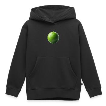 Citron vert frais – nature minimaliste - Sweat Premium à capuche enfant bio - noir - Devant - AI Model Kid Male (0cm)