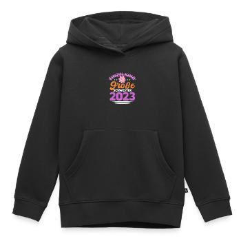 Große Schwester 2023, Schwester werden, Schwester - Kinder Premium Organic Hoodie - Schwarz - Vorne - AI Model Kid Male (0cm)