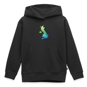Map UK - Sweat Premium à capuche enfant bio - noir - Devant - AI Model Kid Male (0cm)