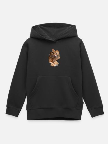 Katze, Katzen - Kinder Premium Organic Hoodie - Schwarz
