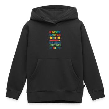 Kindergarten Ade Jetzt Lerne ich das ABC Schulkind - Kinder Premium Organic Hoodie - Schwarz - Vorne - AI Model Kid Male (0cm)