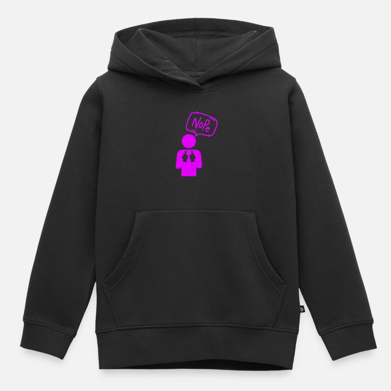 Nope - Kinder Premium Organic Hoodie - Schwarz